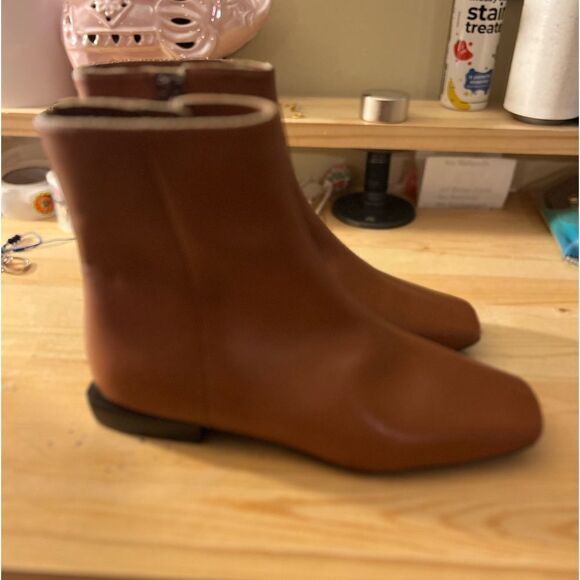 Linea PAOLO Rad ankle boots booties shoes Cognac Womens Size 4.5 New Without Box - Picture 8 of 10